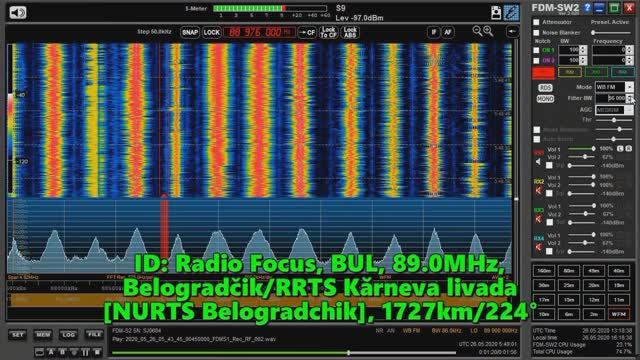 26.05.2020 05:46UTC, [Es], Radio Focus, Болгария, 89.0МГц, 1727км