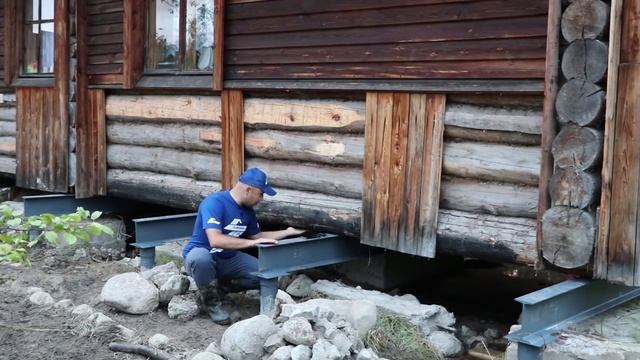Как поднять дом и заменить под ним фундамент на винтовые сваи. "СВ-Фундамент"