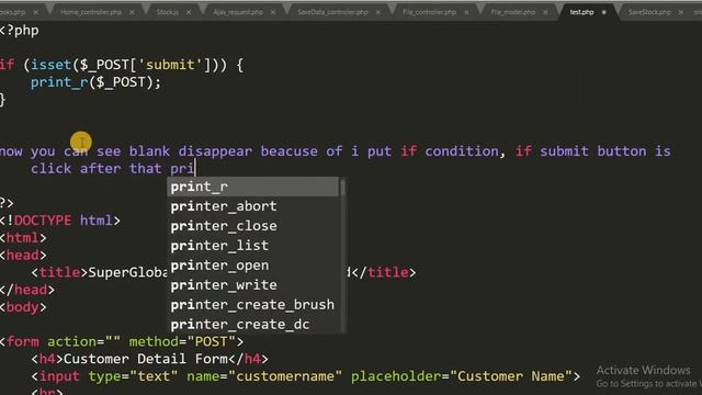 PHP Superglobal - $_POST