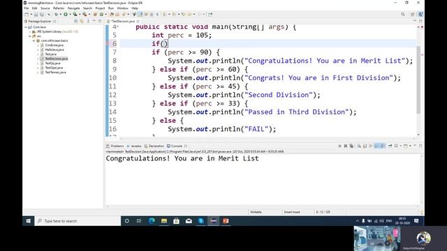 Lecture 10 - Java Ternary Operator, If else | JAVA Control Statement | How to use if else in Java смотреть онлайн