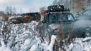 Все пошло не так... Нивы, нисан патруль , уаз патриот и др. на зимнем бездорожье.