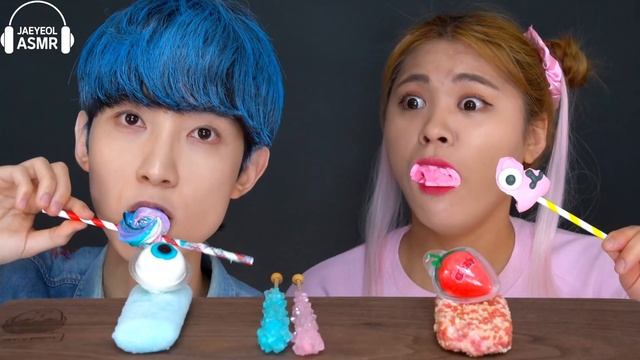 ASMR ICE CREAM PINK BLUE PARTY 다양한 핑크 블루 아이스크림 젤리 먹방 DESSERTS JELLY CANDY MUKBANG EATING SOUNDS 咀嚼音 смотреть онлайн