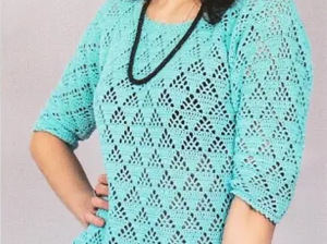 ???Очаровательный, легкий узор крючком Треугольники для джемпера - Вязание крючком для начинающих