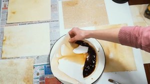 Как затонировать бумагу кофе, эффект состаренной бумаги