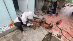 Реставрация гоночного мотоцикла объемом 1000 куб.см, который в результате аварии был разбит на 3 ч