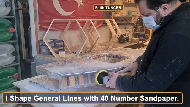 Harika Epoksi Lavabo Yapımı. Ağaç Kütükleri Renkli Taşlar ve Deniz Kabuklarından Epoksi Lavabo.