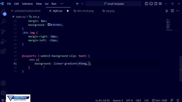 How to make animated gradient text button using HTML  & CSS | CodePrime