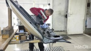 нанесение герметика MS POLIMER (распыляемый)на завальцовку детали PM-3