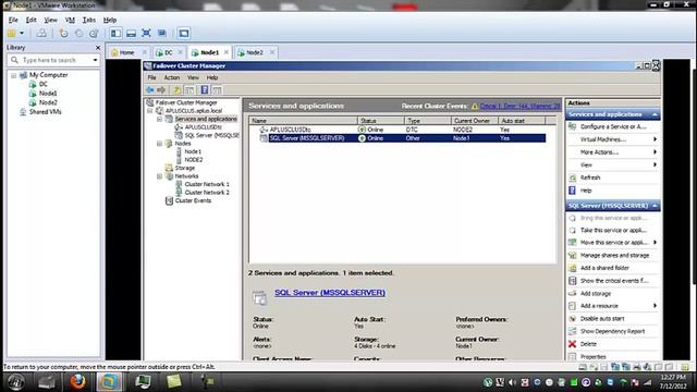 2 Node SQL HA Cluster Under vmWare Workstation 08 смотреть онлайн