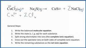 How to Write the Net Ionic Equation for CuCl2 + Na2S = CuS + NaCl