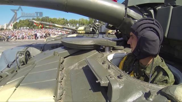 Танк Т-72. Видео с позиции механика-водителя. Парад 3 июля 2013 года