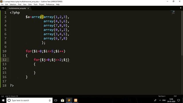 Multidimensional array in PHP смотреть онлайн