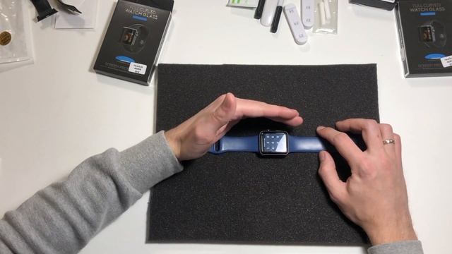 Как наклеить защитное стекло с жидким гелем на Apple Watch/ УЛЬТРАФИОЛЕТОВЫЙ клей (УФ-клей, UV glue смотреть онлайн