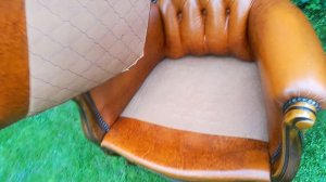 Кожаное Кресло, Людовик XIV, Капитоне, Винтаж / Ретро, Европа.