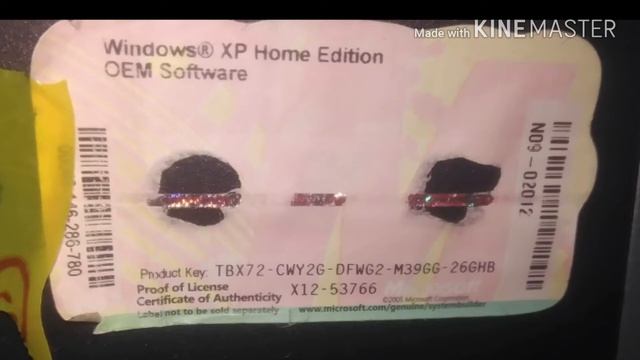 Лицензионный ключ для Windows XP Home Edition