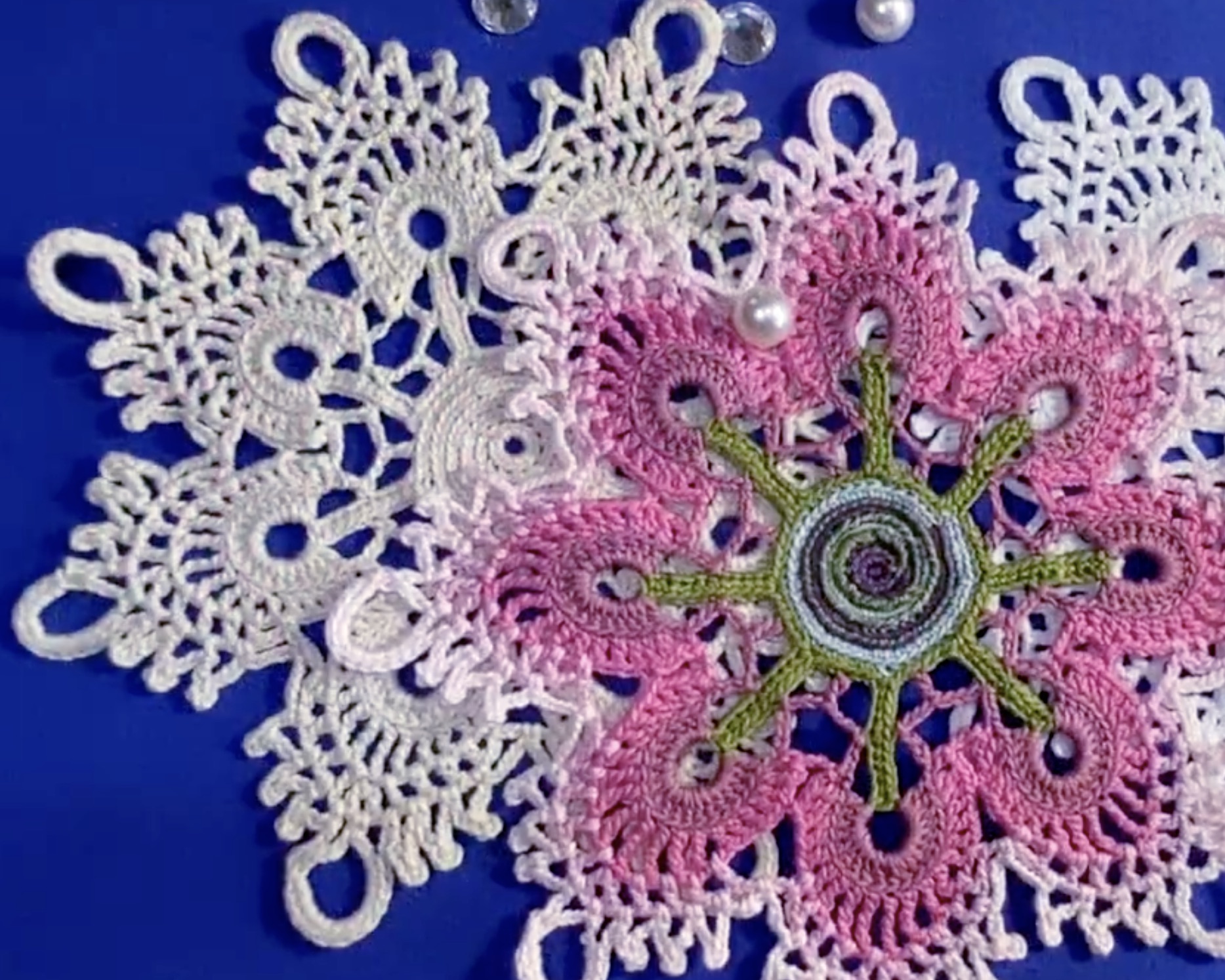 Снежинка "Красавица"- вязание по схеме старинных мастеров смотреть онлайн