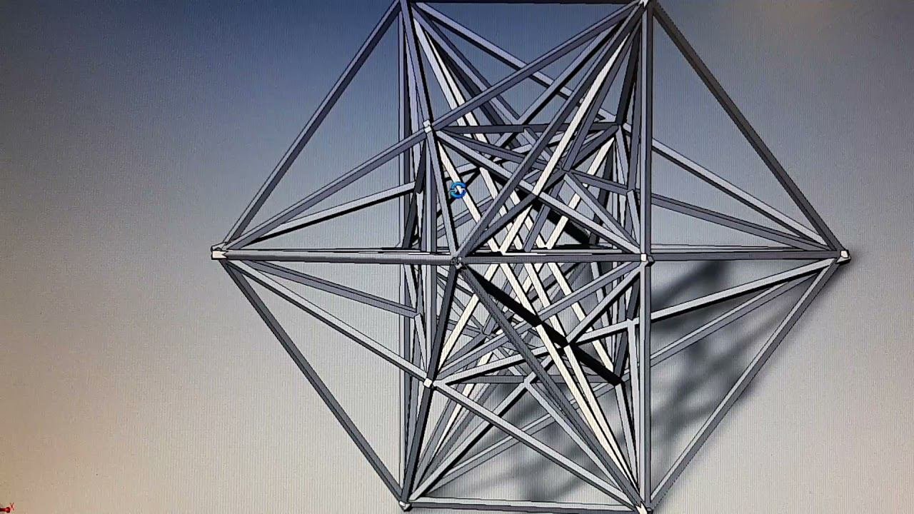 Сакральная геометрия. Куб Метатрона по доктору Левченко  V2 Первый эскиз в 3D программе для оценки.