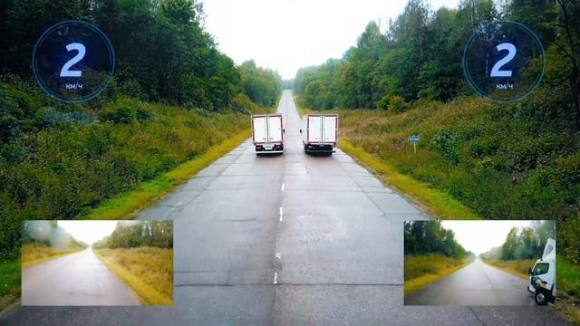 FUSO Canter Energy. Разгон в подъем 6% - сравнение.