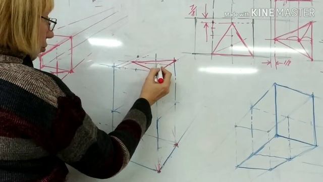Фигуры в перспективе.Схема.часть 5.Трехгранная призма смотреть онлайн