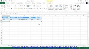 Microsoft Office Excel Tutorial 2013 Creating Tables 20.2 Employee Group Training