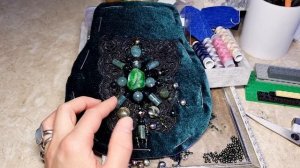 Сумочка из бархата своими руками.  #вышивка