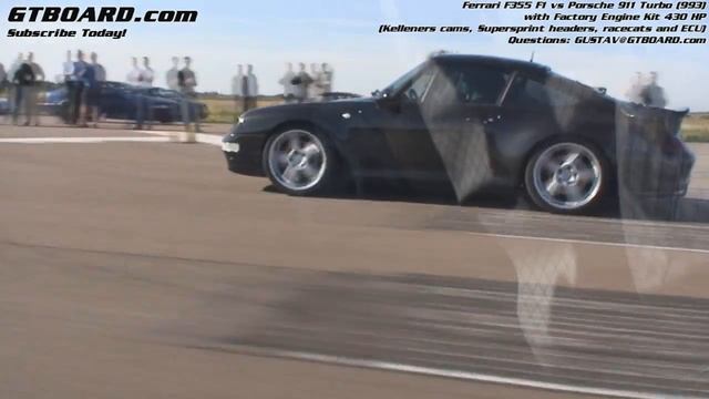HD: Ferrari F355 F1 vs Porsche 911 Turbo (993) with Engine Kit 430 HP: GTBOARD.com смотреть онлайн