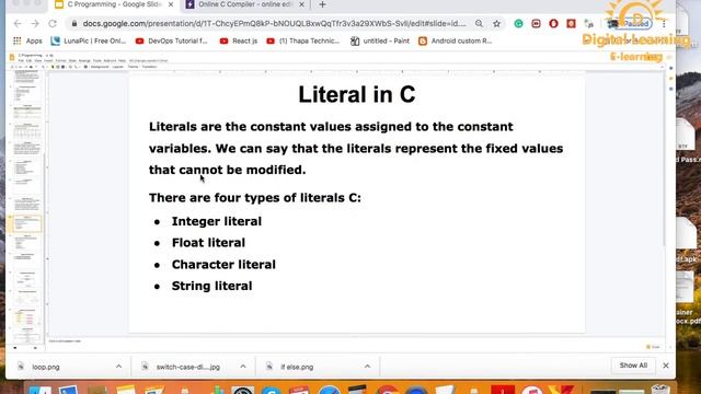 14 C Literals and Tokens | Online Training Download app from below link смотреть онлайн