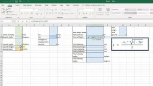 Using MS Excel to create a PROJECTILE MOTION Calculator and Model