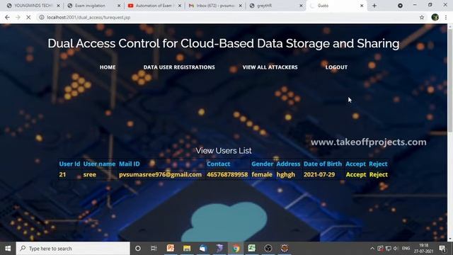 DUAL ACCESS CONTROL FOR CLOUD-BASED DATA STORAGE AND SHARING | Cloud Computing Mini Projects