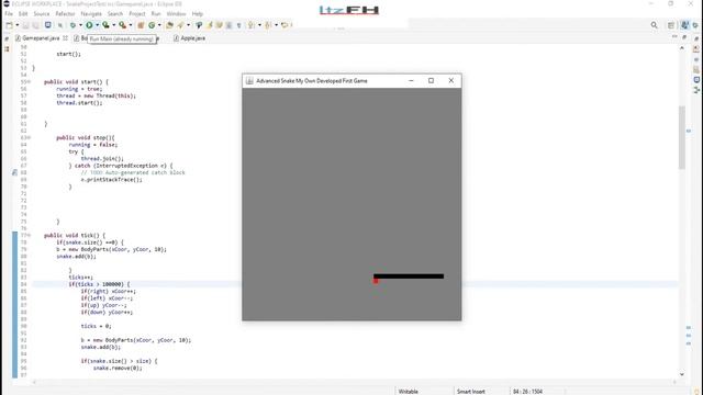 My First Own Developed  Snake Game By Java