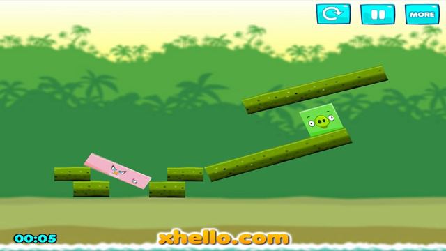 Angry Birds Kick Piggies - ROUND SMALL STELLA KICK ALL HUGE ROUND BIRDS AND PIGS! смотреть онлайн