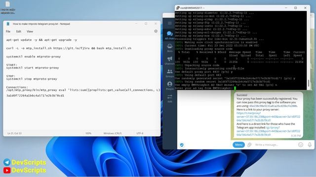 How to make mtproto telegram proxy | آموزش ساخت پروکسی تلگرام смотреть онлайн