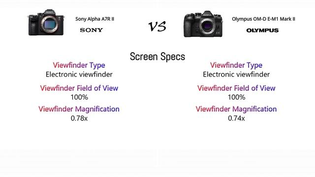 SONY Alpha A7R II VS Olympus OM-D E-M1 Mark II