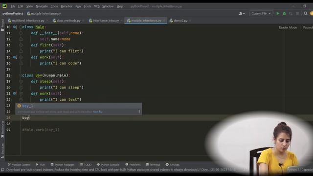 Multiple Inheritance in Python | Python Tutorials for Beginners #lec90
