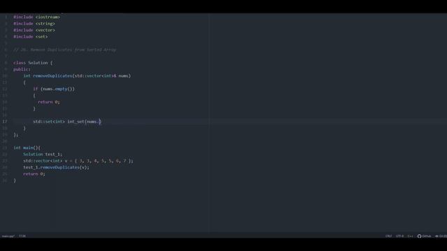 ?Task Remove duplicates from sorted array. C++ development. смотреть онлайн