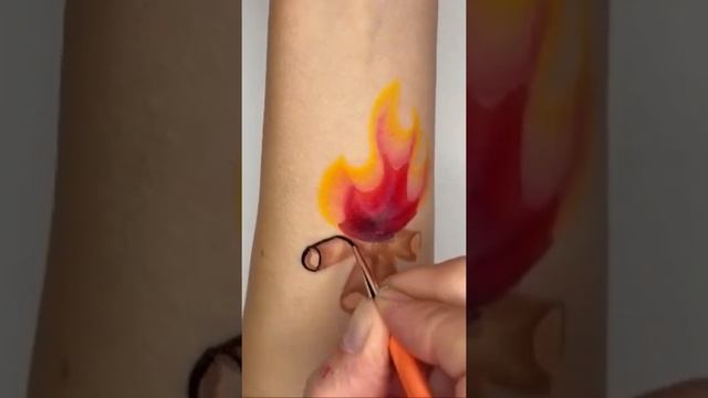 Аквагрим костёр от Дарьи Семидетко?#faceart #аквагрим #makeup #fire