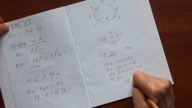 Расчет петель для реглана от горловины