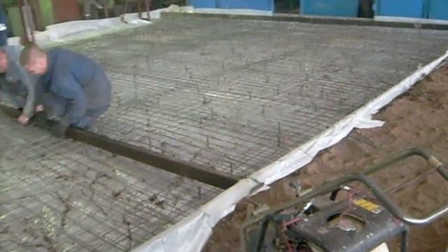 Промышленные полы.  Армирование, подготовка (2 этап)