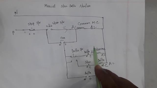 3 phase motor manual stat delta connection.make manual star delta starter by 3 magnetic contractor