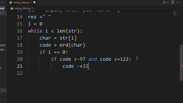 string title function in python | string title ascii code in python by algorithm