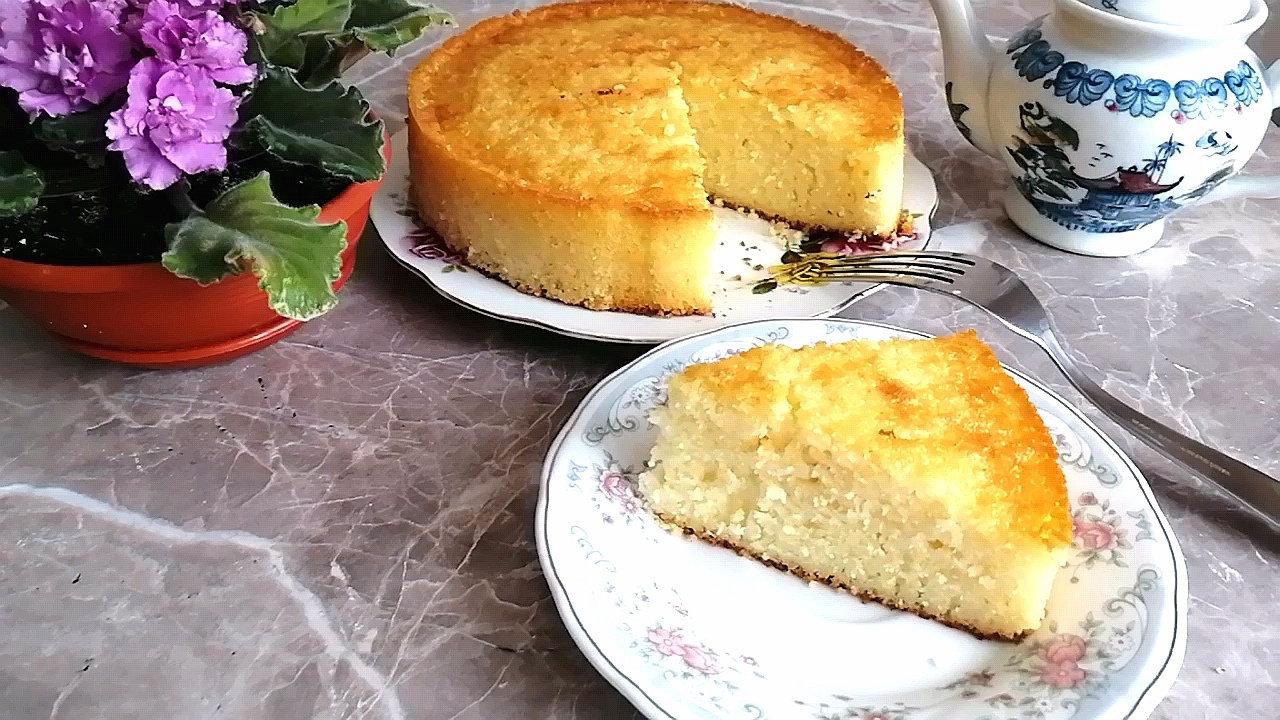 2 стакана кефира и 2 стакана манки на кухне найдутся всегда_ готовим вкусный пирог к чаю