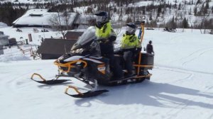 Ski Slope Maintenance with Lynx 69 Ranger Alpine Snowmobile