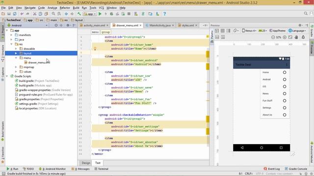 Android Navigation View | Navigation Drawer | Drawer Layout Tutorial With Example(in Hindi) смотреть онлайн
