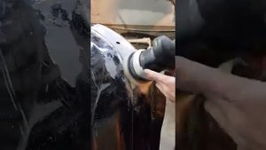 Выравнивание бампера при помощи фена.