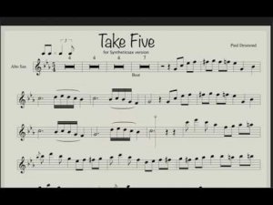 Paul Desmond - Take Five (sheet music & Backing track for saxophone alto)
