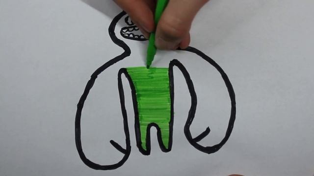 Draw a GREEN MONSTER from the game BANBAN смотреть онлайн