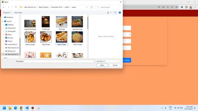 Food Ordering System in Spring boot and React