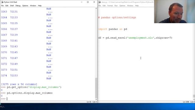Python Basics Pandas Options and Settings Max Columns