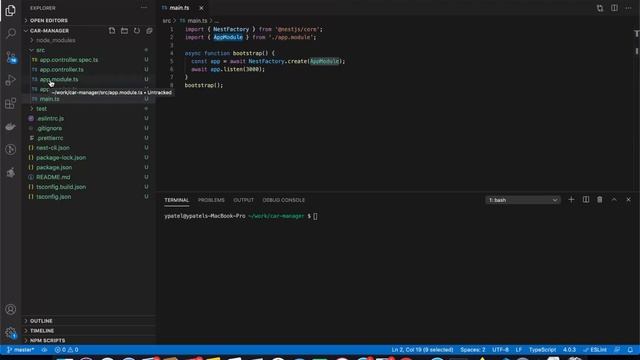 NestJS tutorial for Beginners 1 - Getting Started + Creating First Nest.JS Application