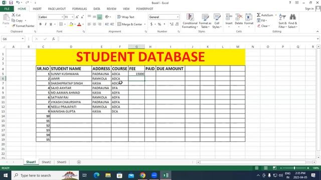 How to Student Database in MS Excel | GIT Education смотреть онлайн